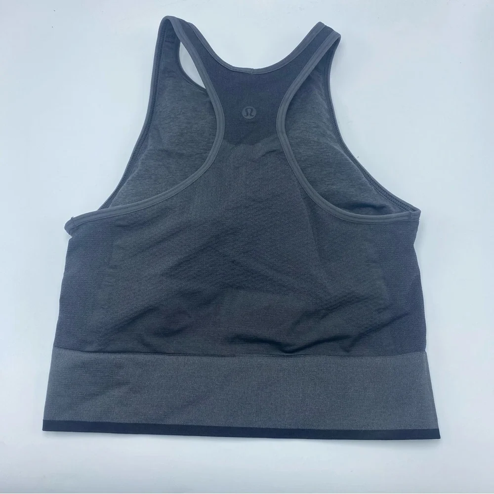 Lululemon Seamless Mesh Racerback Sports Bra Size 4 Gray